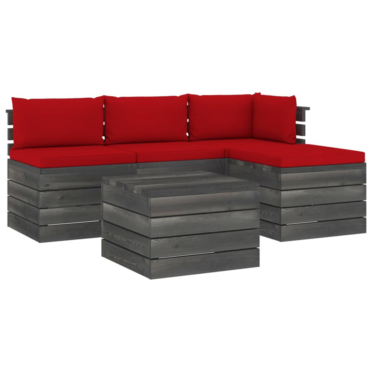 VIDAXL 3061797 Stuhlset, Gartentisch- Rot und