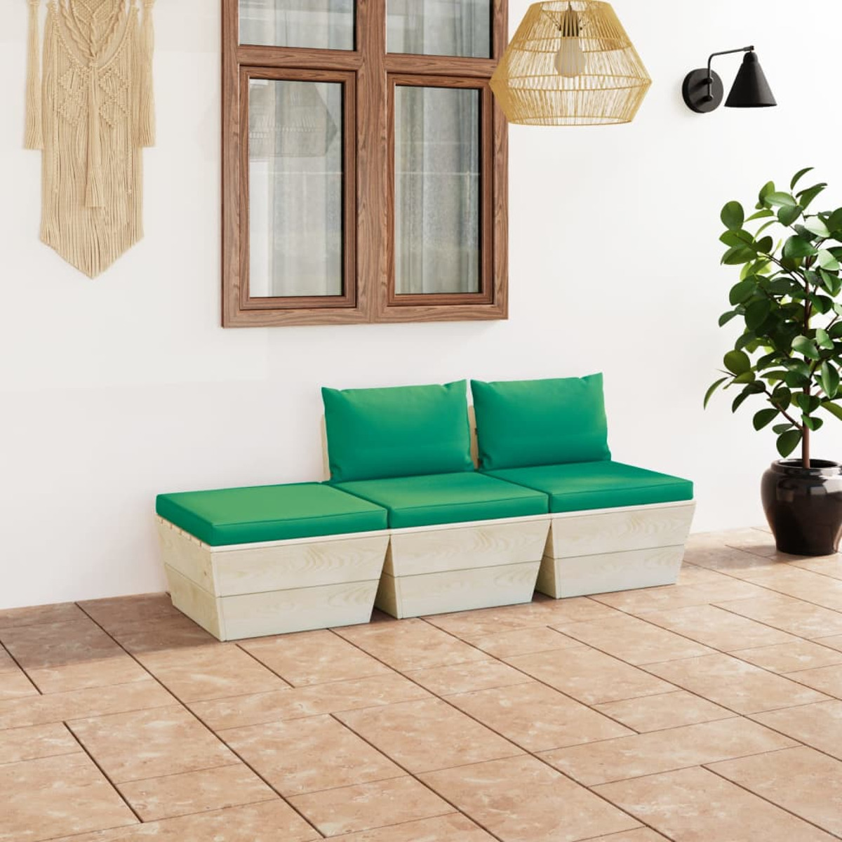 VIDAXL 3063413 Gartentisch- und Stuhlset, Grün