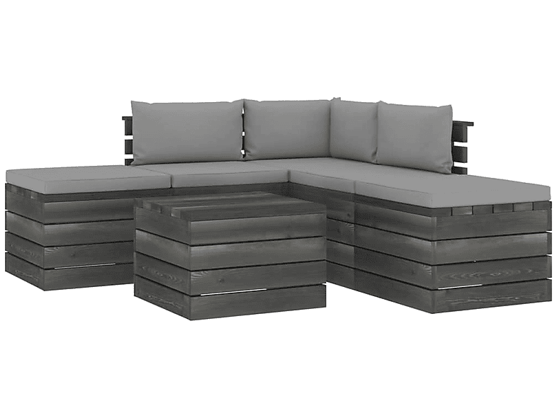 Gartentisch- 3061840 und Stuhlset, VIDAXL Grau