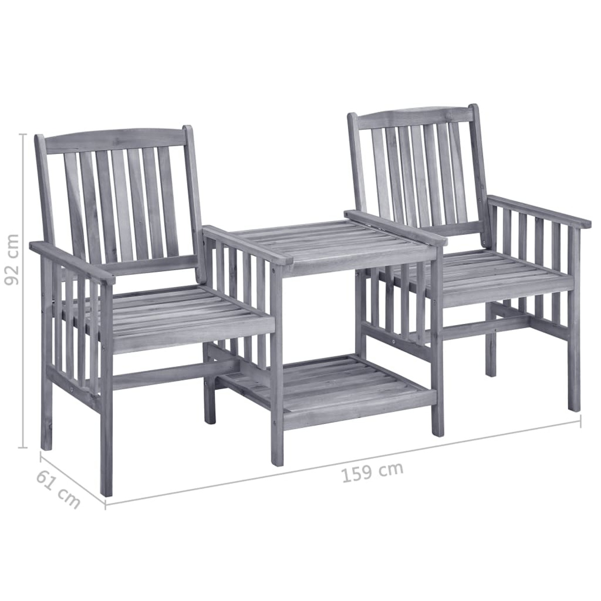 Gartentisch- Stuhlset, 3061327 VIDAXL Grau und