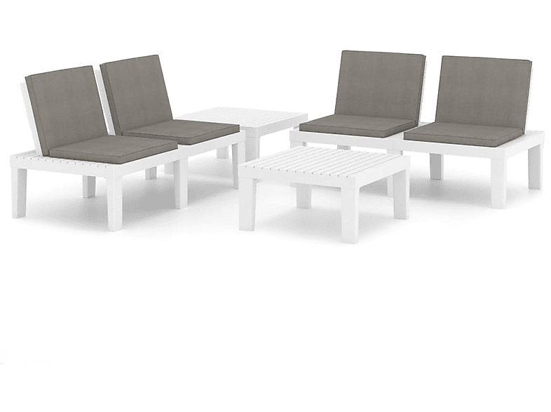 Weiß Gartentisch- und 3059831 Stuhlset, VIDAXL