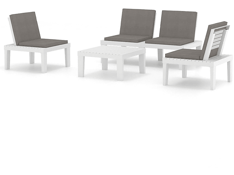 VIDAXL 3059829 Gartentisch- und Weiß Stuhlset