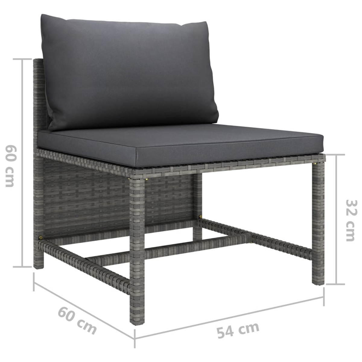 und Grau Gartentisch- Stuhlset, VIDAXL 3059757