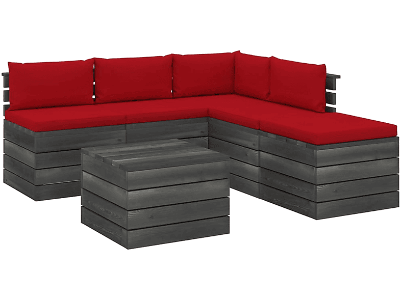 Gartentisch- Stuhlset, VIDAXL und 3061929 Rot