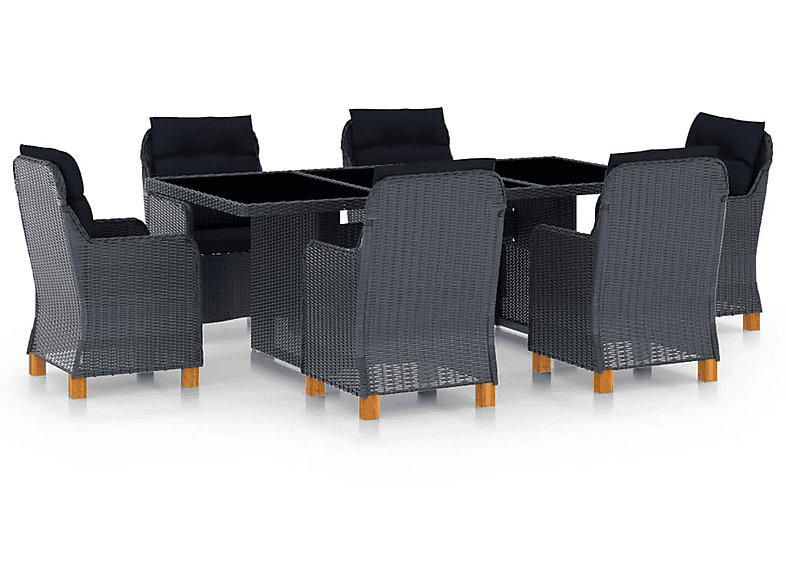 Gartentisch- Schwarz Stuhlset, 3060165 VIDAXL und