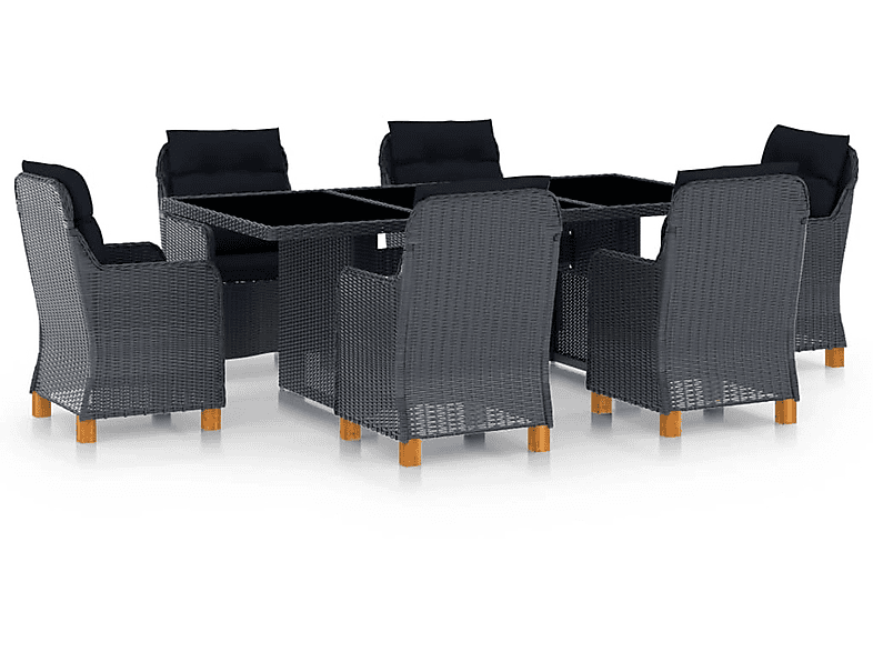 VIDAXL Schwarz Stuhlset, 3060165 Gartentisch- und