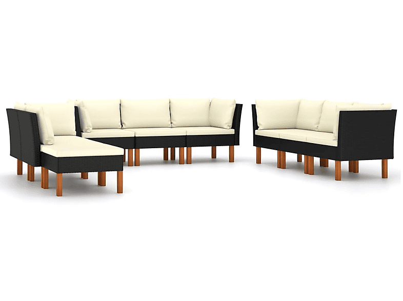 Schwarz Gartentisch- Stuhlset, VIDAXL und 3059748