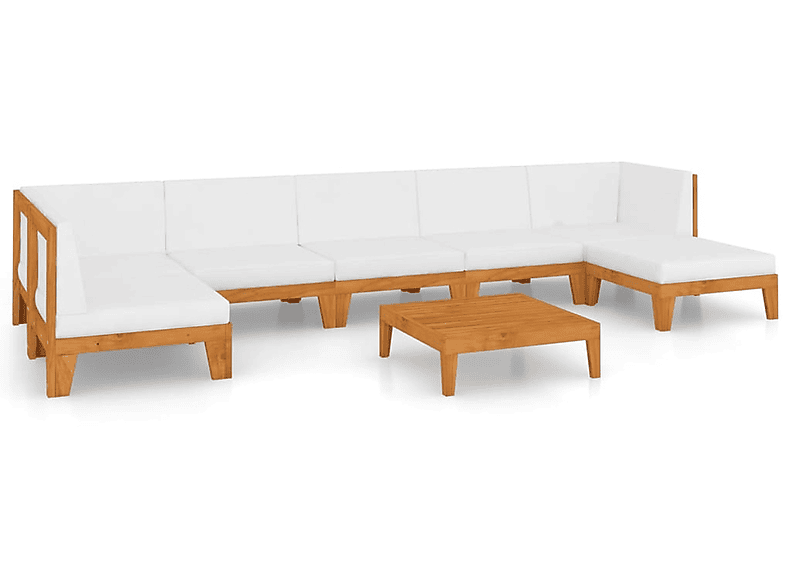 Weiß Gartentisch- und Stuhlset, VIDAXL 3058150