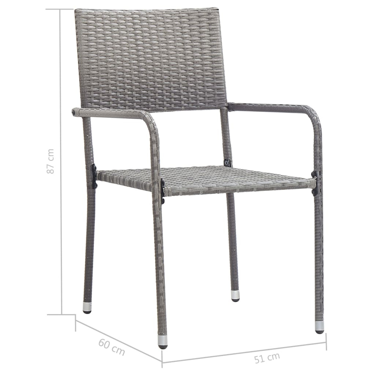 Gartentisch- Stuhlset, VIDAXL und Grau 3059445