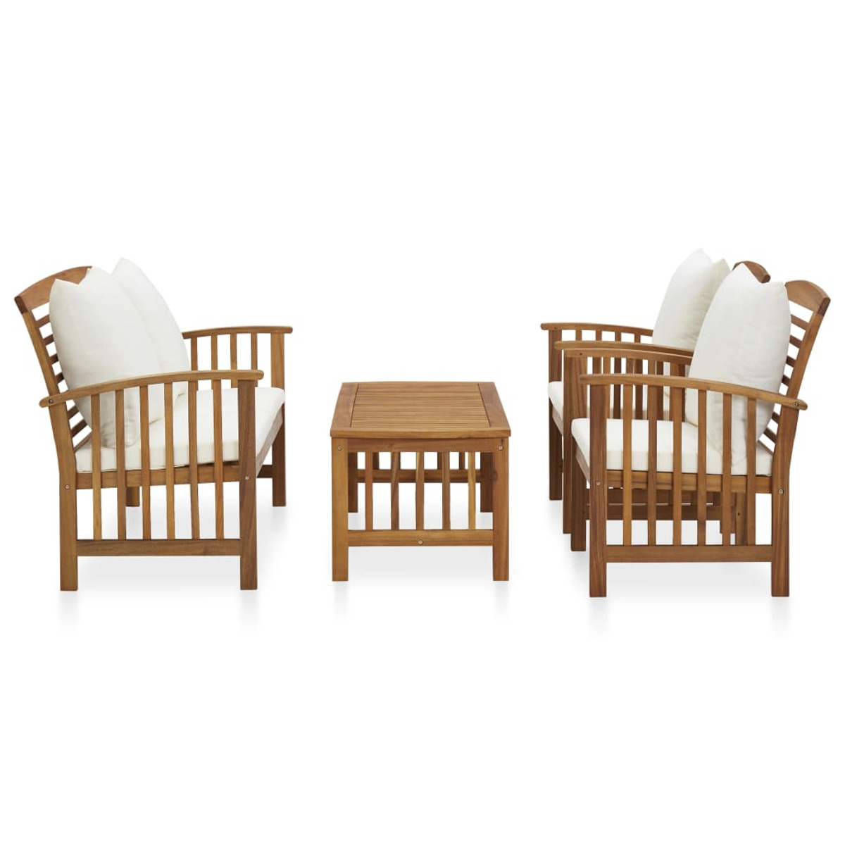 Weiß und Gartentisch- Stuhlset, VIDAXL 3057975