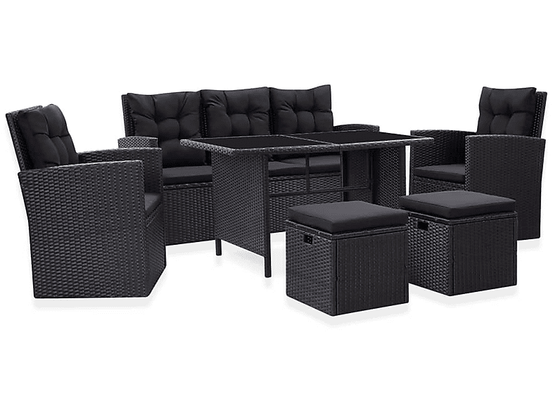Schwarz Stuhlset, 46094 und Gartentisch- VIDAXL