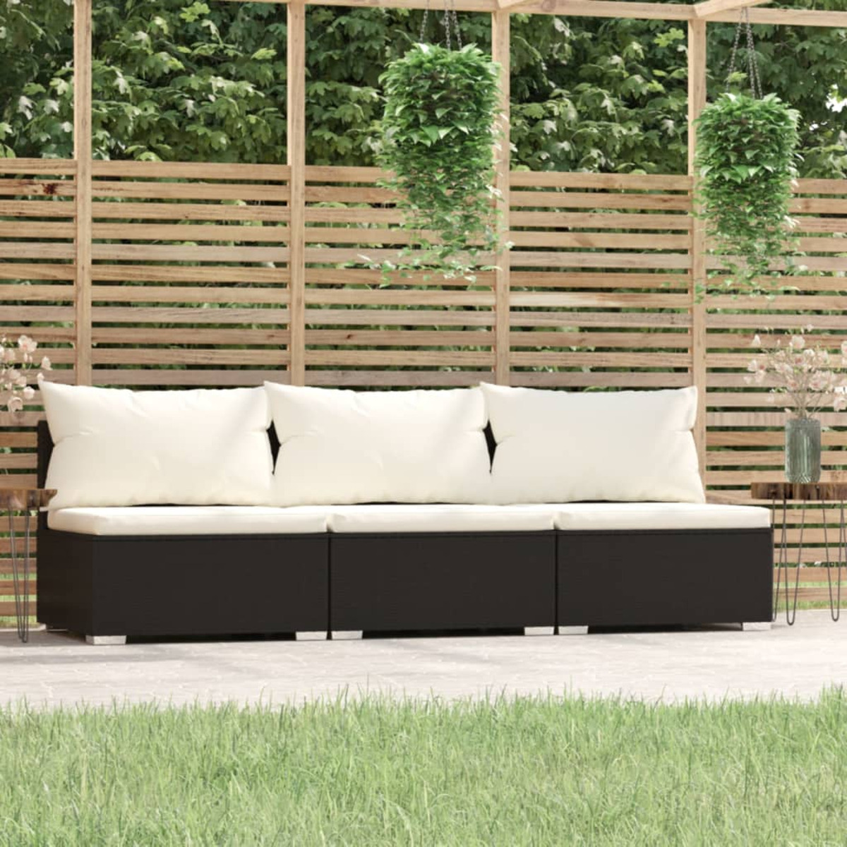 und Gartentisch- Stuhlset, VIDAXL Schwarz 317495