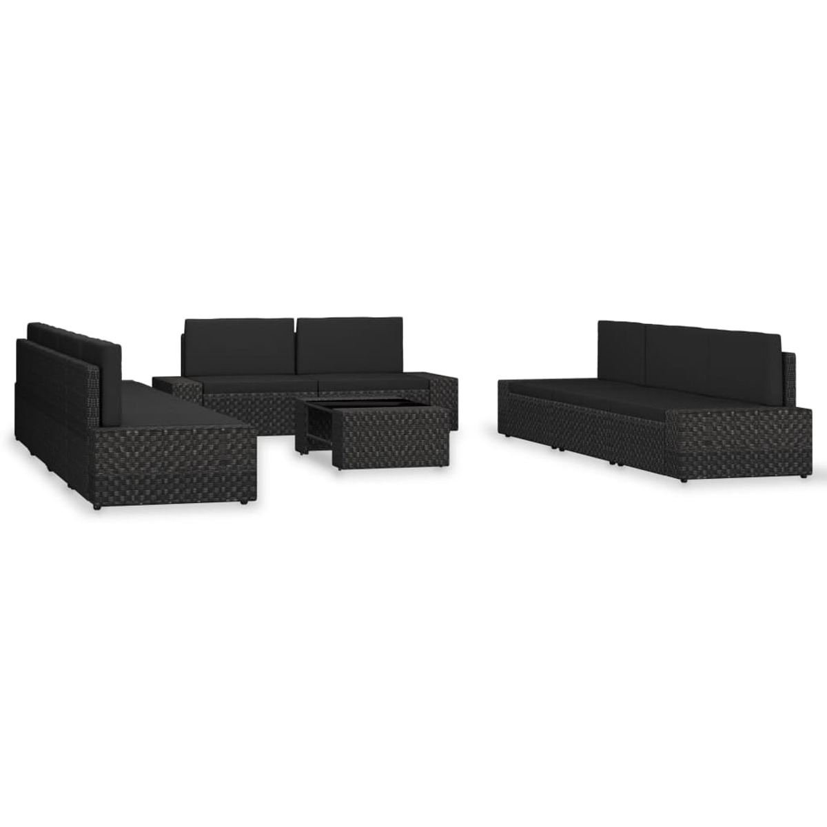 VIDAXL 3054583 Gartentisch- und Stuhlset, Schwarz