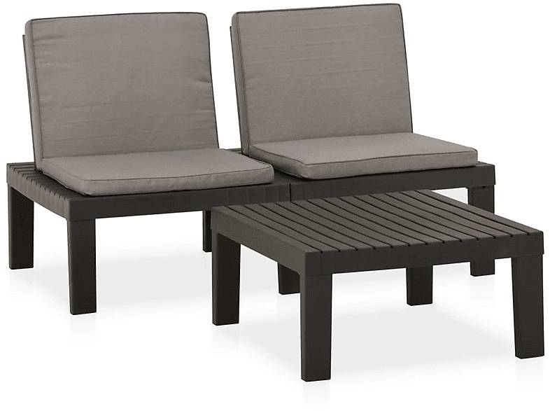 Grau Gartentisch- Stuhlset, VIDAXL 315853 und