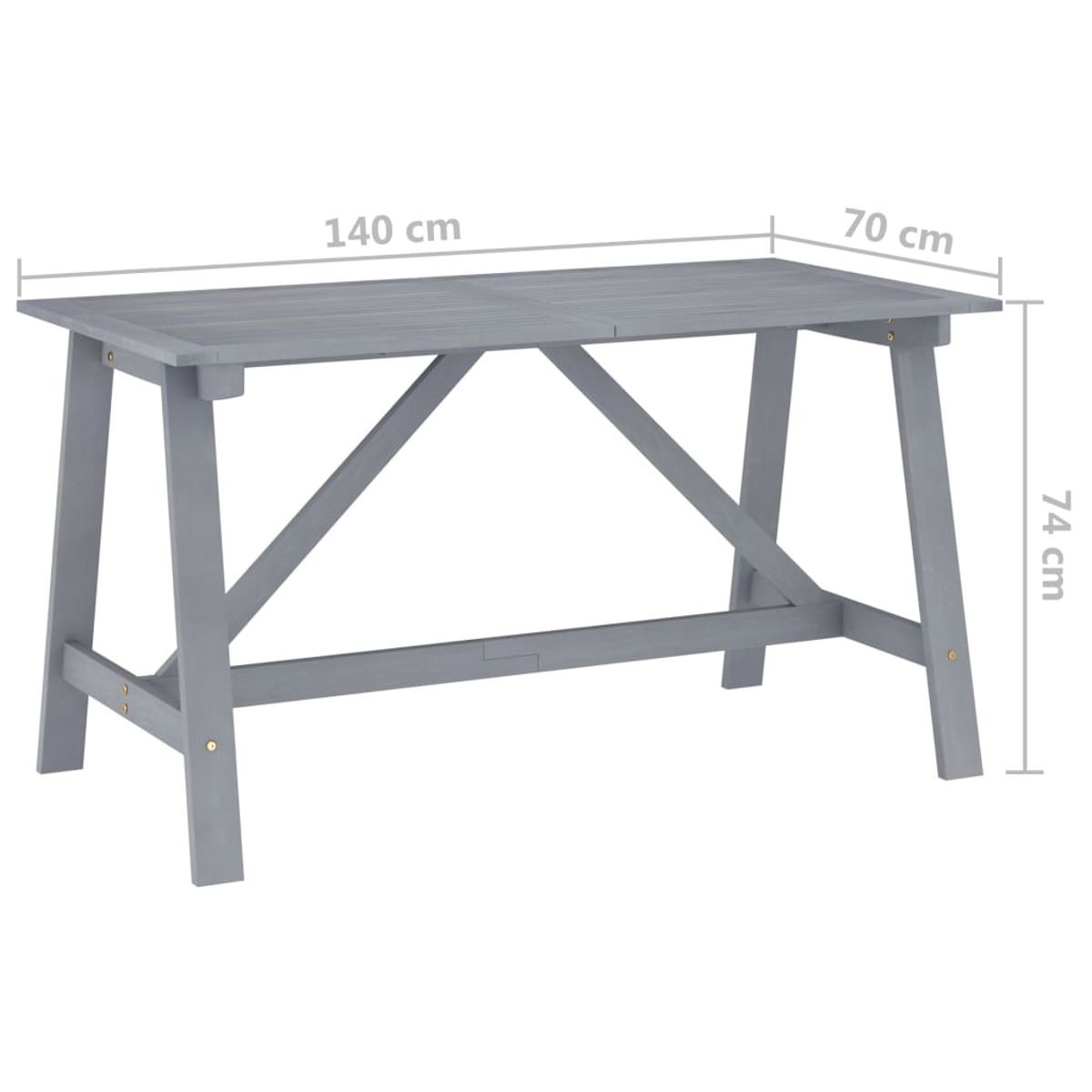 VIDAXL 3057855 Gartentisch- und Grau Stuhlset