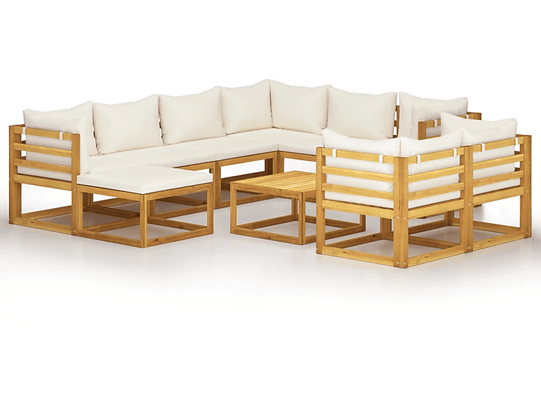 VIDAXL 3057647 Gartentisch- und Stuhlset, Creme | Gartenmöbel Sets