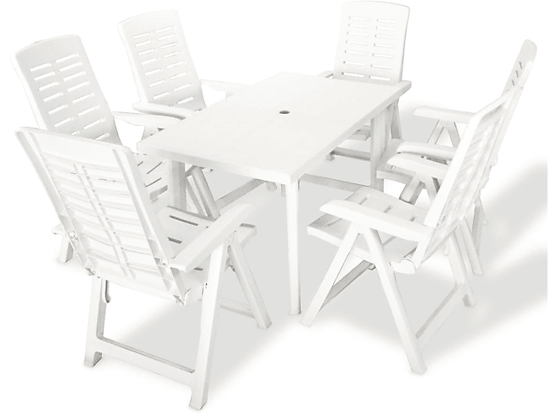 VIDAXL 275075 und Weiß Gartentisch- Stuhlset