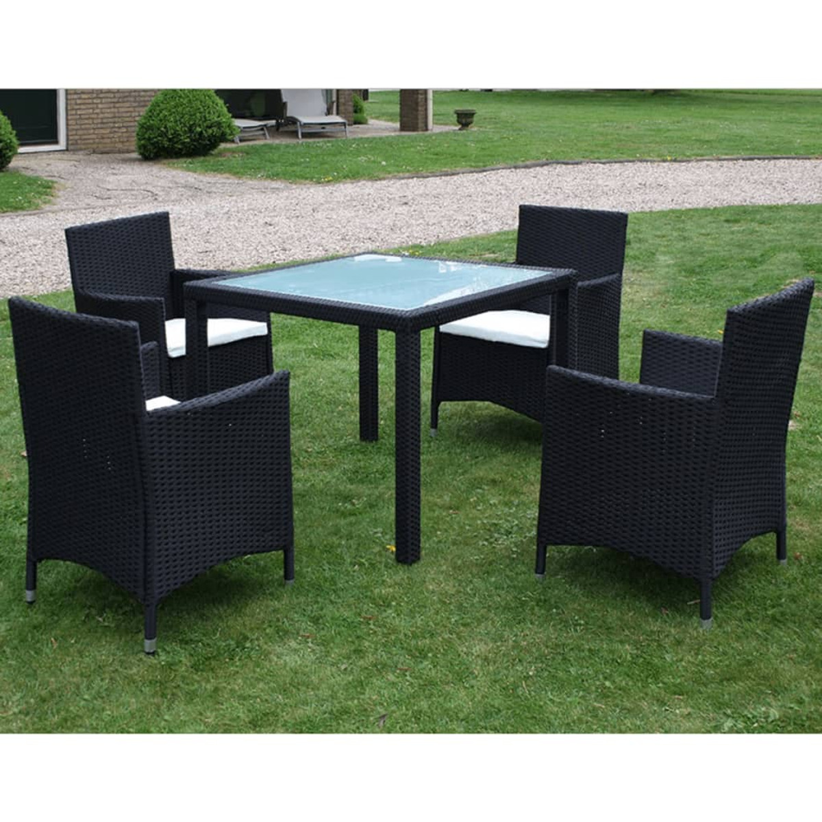 VIDAXL 43122 Gartentisch- und Schwarz Stuhlset