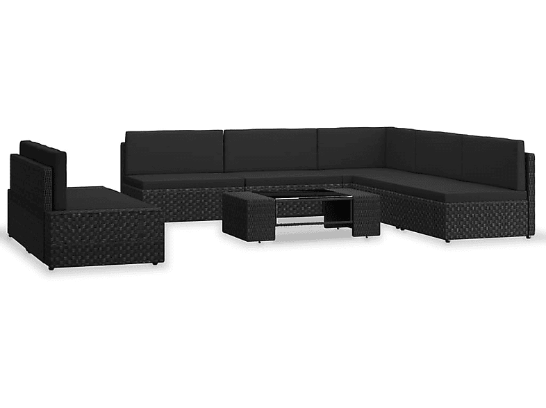 3054584 Gartentisch- und VIDAXL Stuhlset, Schwarz