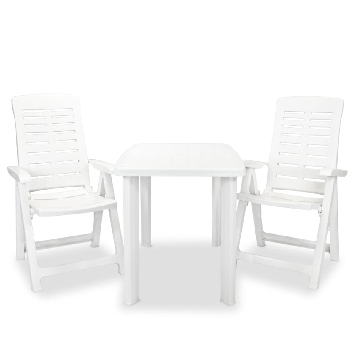 VIDAXL 275073 Gartentisch- und Stuhlset, Weiß