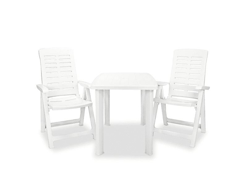 VIDAXL Weiß 275073 und Stuhlset, Gartentisch-