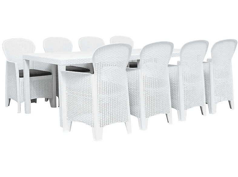 VIDAXL 276134 Gartentisch- und Stuhlset, Weiß | Gartenmöbel Sets