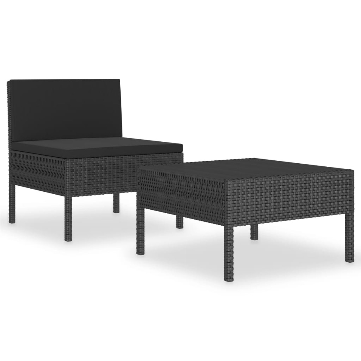 Schwarz Stuhlset, Gartentisch- und 310199 VIDAXL
