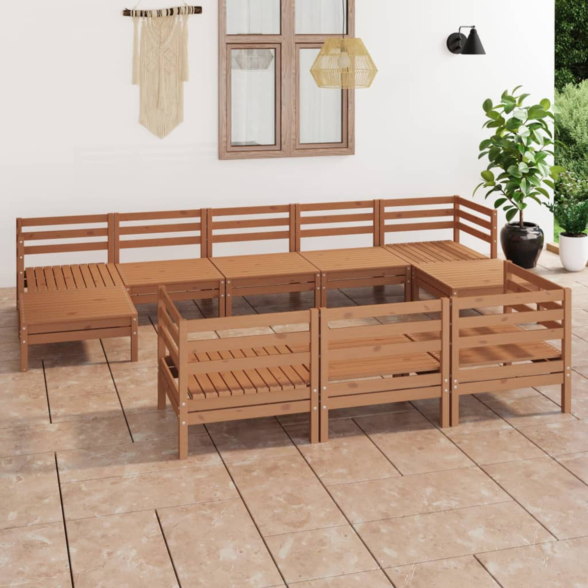 Gartentisch- und Stuhlset, Braun VIDAXL 3083387