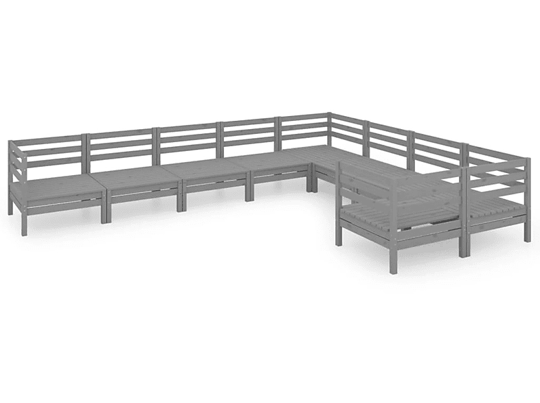 VIDAXL 3083256 Gartentisch- und Grau Stuhlset