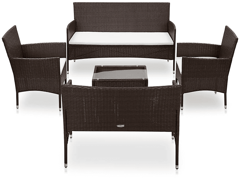 VIDAXL 45892 Gartentisch- Stuhlset, Braun und