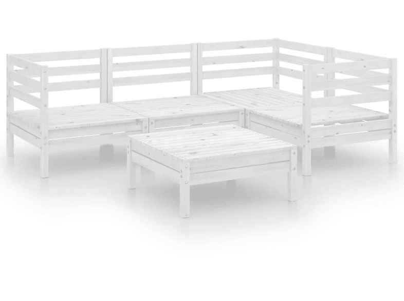 und VIDAXL Gartentisch- Stuhlset, 3082693 Weiß