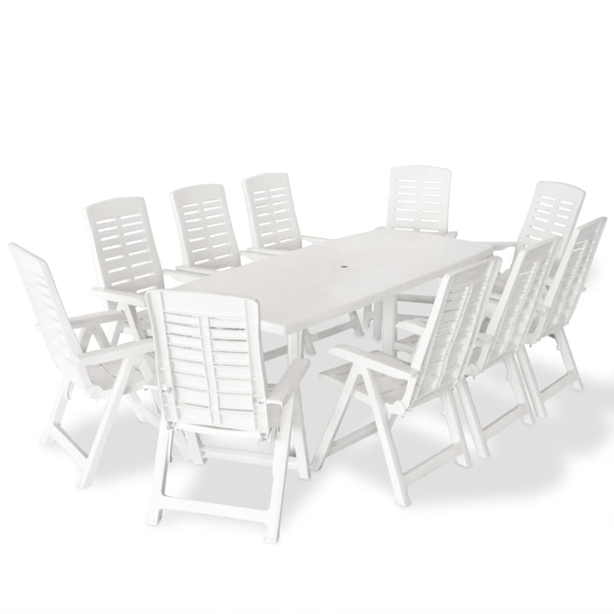 275077 Stuhlset, Weiß Gartentisch- und VIDAXL