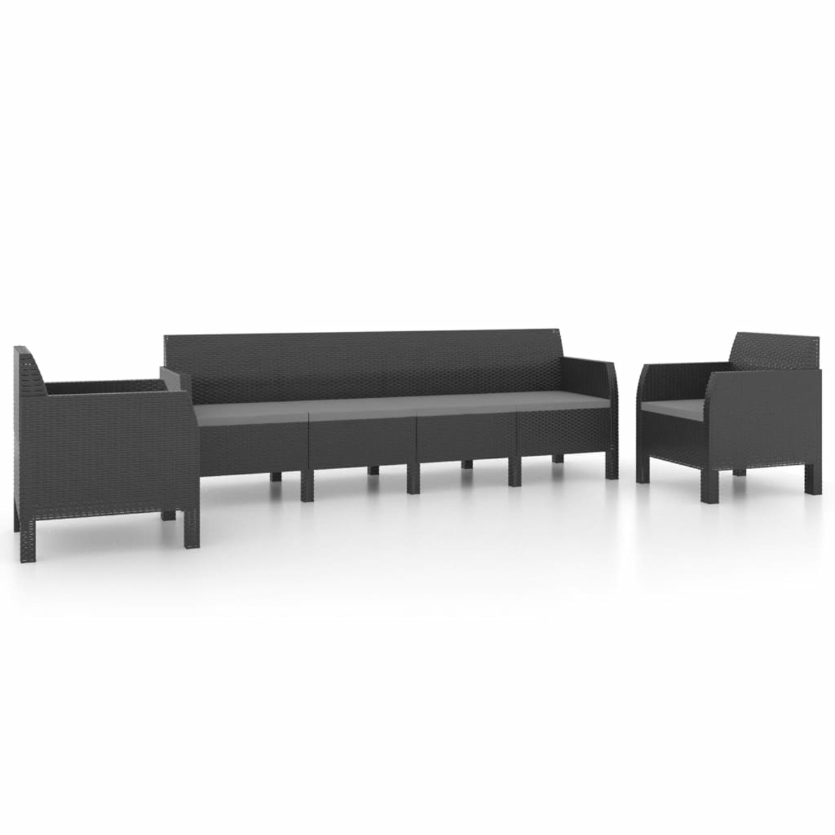 Grau Gartentisch- Stuhlset, VIDAXL und 3079675