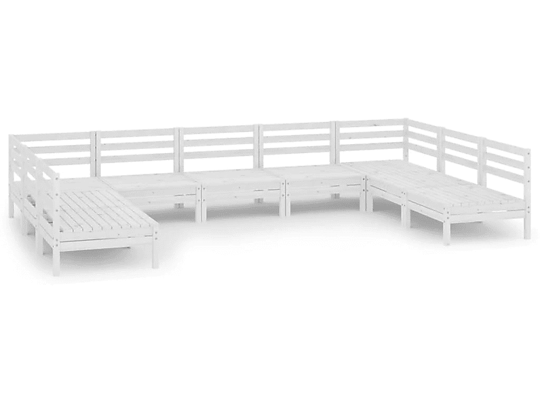 Weiß Gartentisch- und 3083415 Stuhlset, VIDAXL