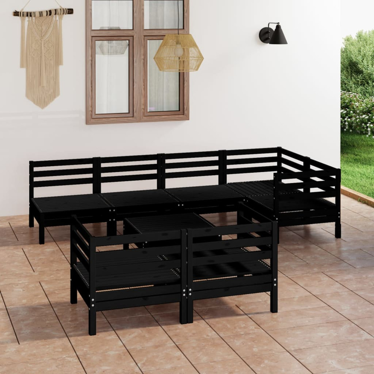 Schwarz VIDAXL Stuhlset, Gartentisch- 3082923 und