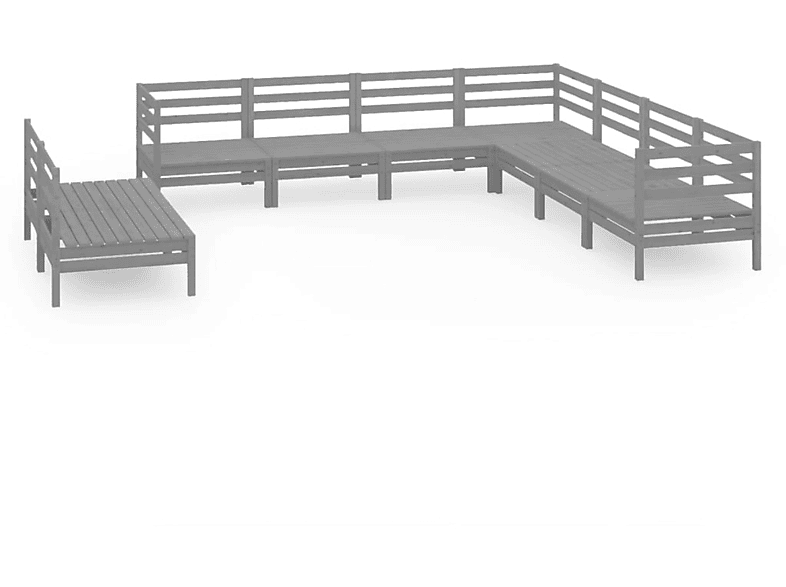 VIDAXL 3083126 Gartentisch- und Stuhlset, Grau