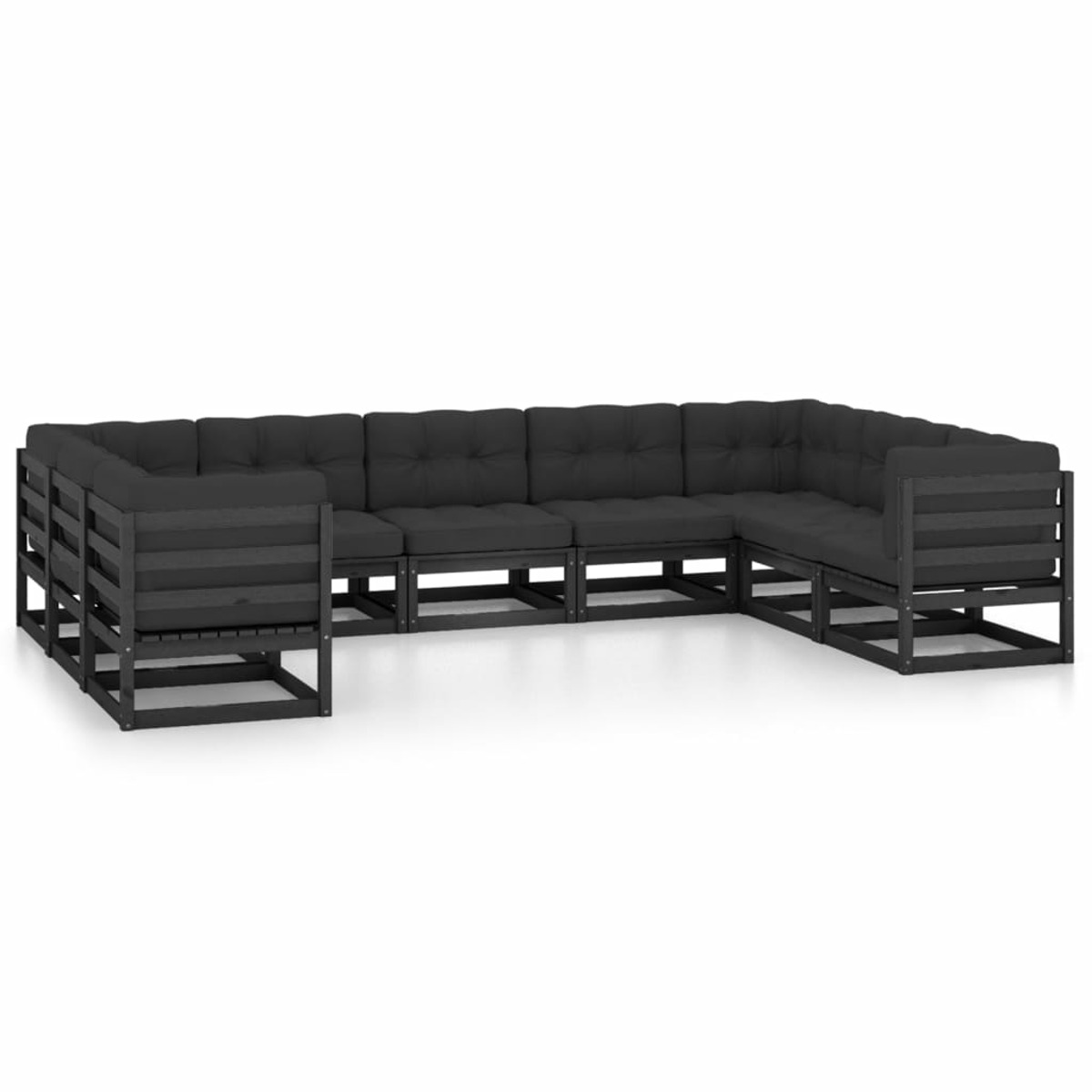 VIDAXL 3077318 Gartentisch- und Stuhlset, Schwarz