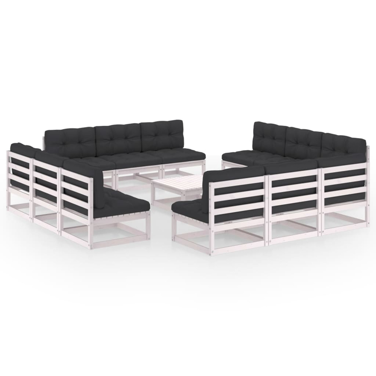 VIDAXL 3076330 Gartentisch- und Weiß Stuhlset
