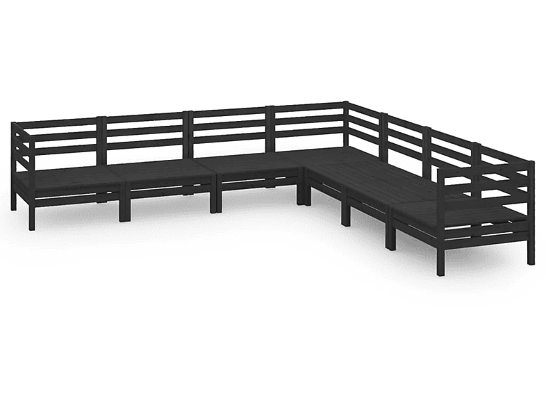 VIDAXL 3083098 Gartentisch- und Stuhlset, Schwarz