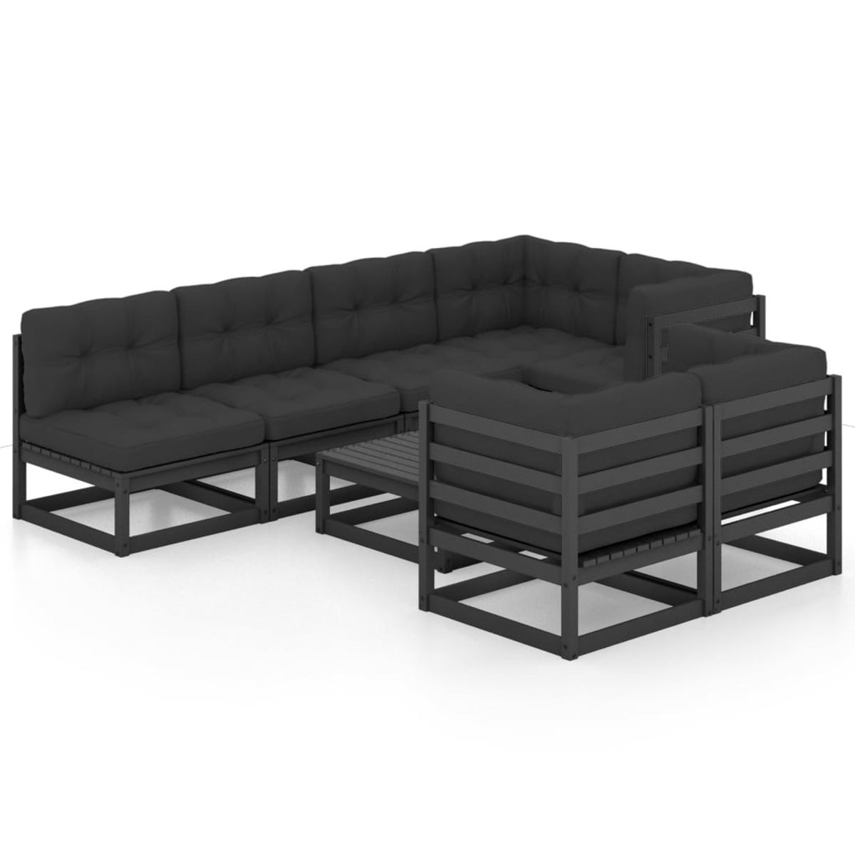 VIDAXL 3076703 Schwarz Stuhlset, und Gartentisch