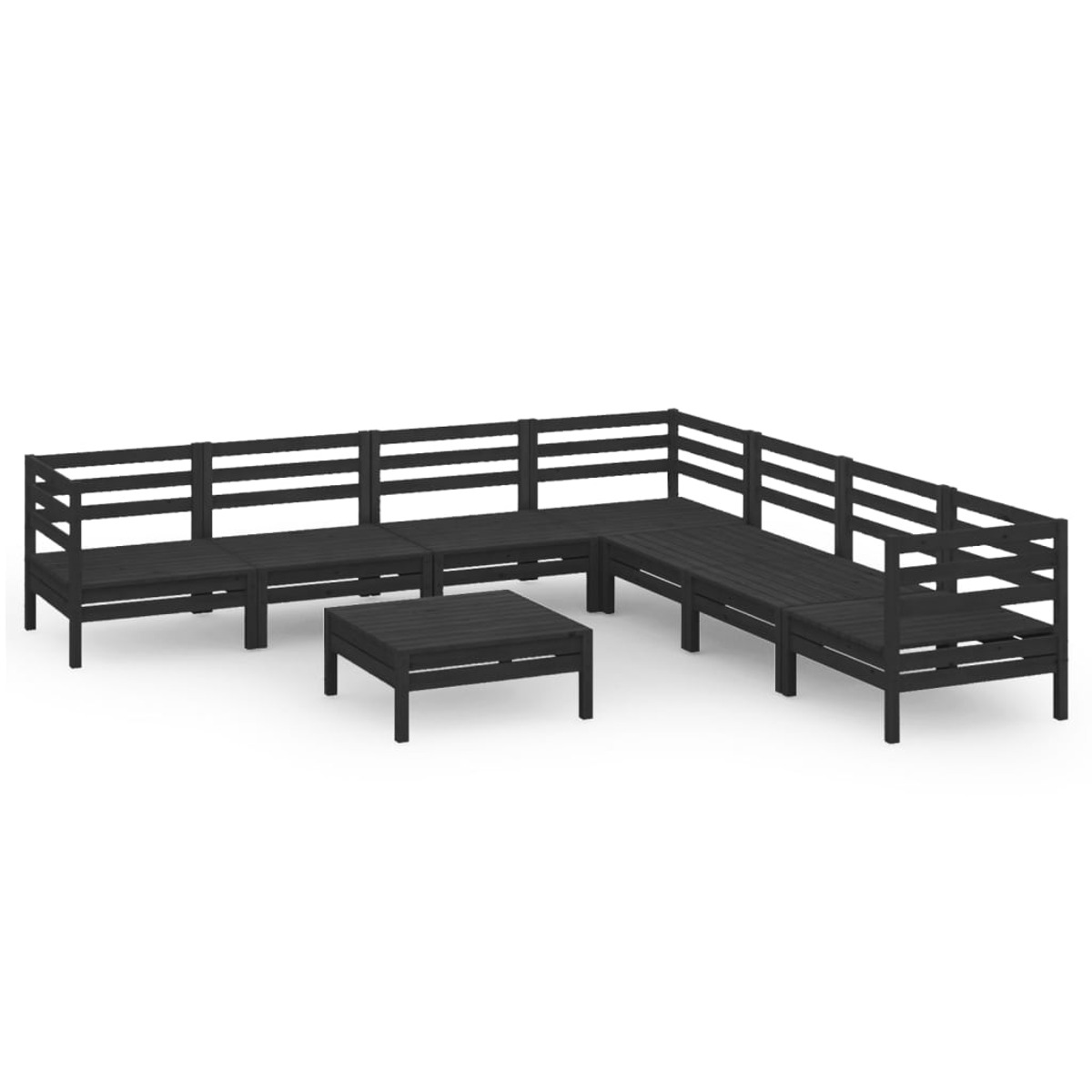 VIDAXL 3083103 Gartentisch- und Stuhlset, Schwarz