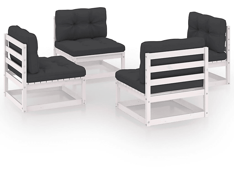 Gartentisch- Stuhlset, und Weiß 3076310 VIDAXL