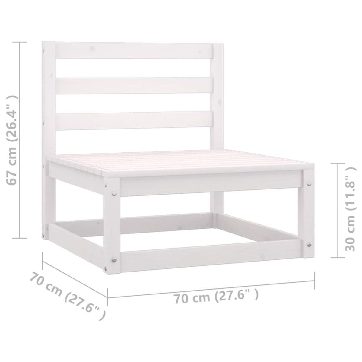 Gartentisch- Stuhlset, 3076310 VIDAXL Weiß und