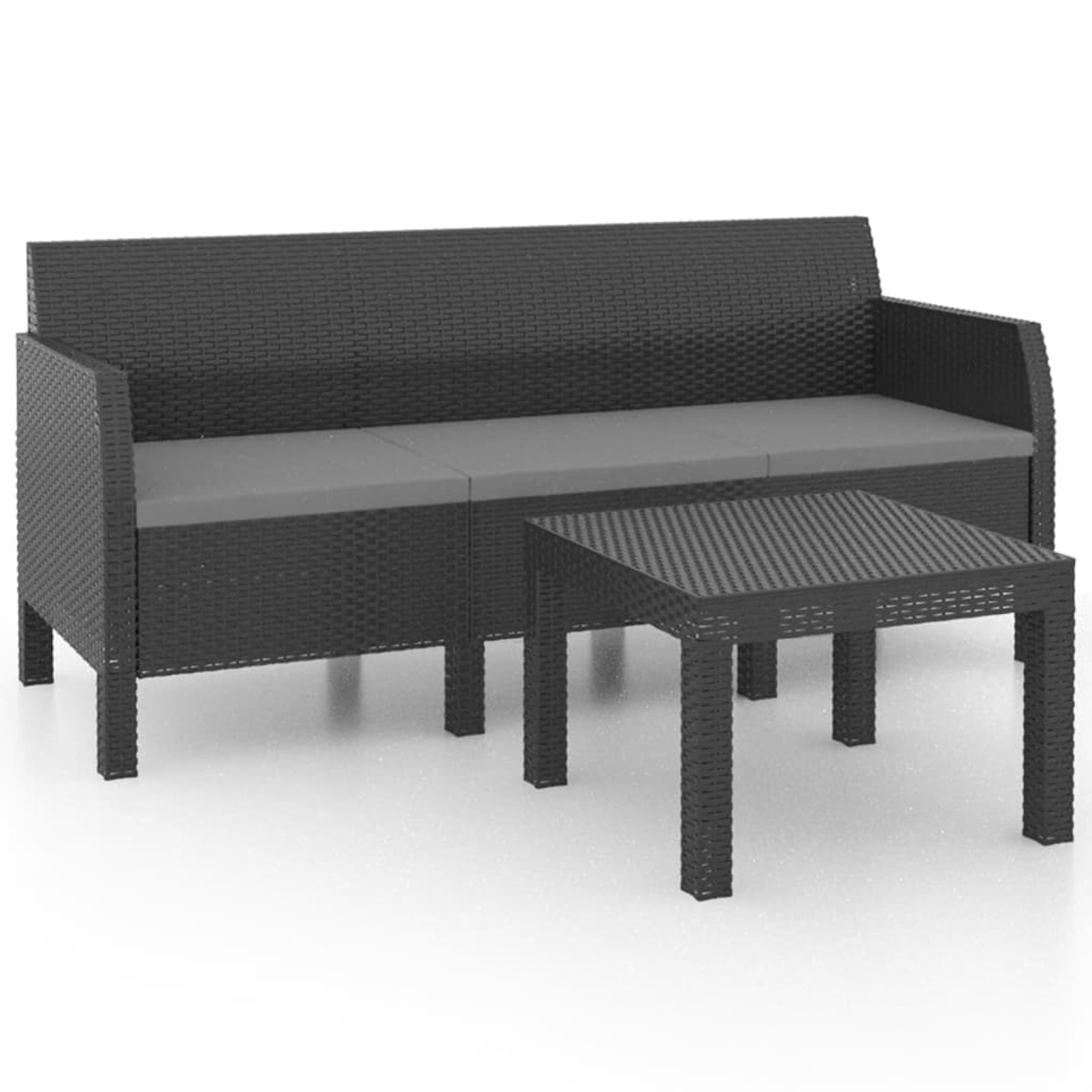 Grau Gartentisch- Stuhlset, und 3079668 VIDAXL