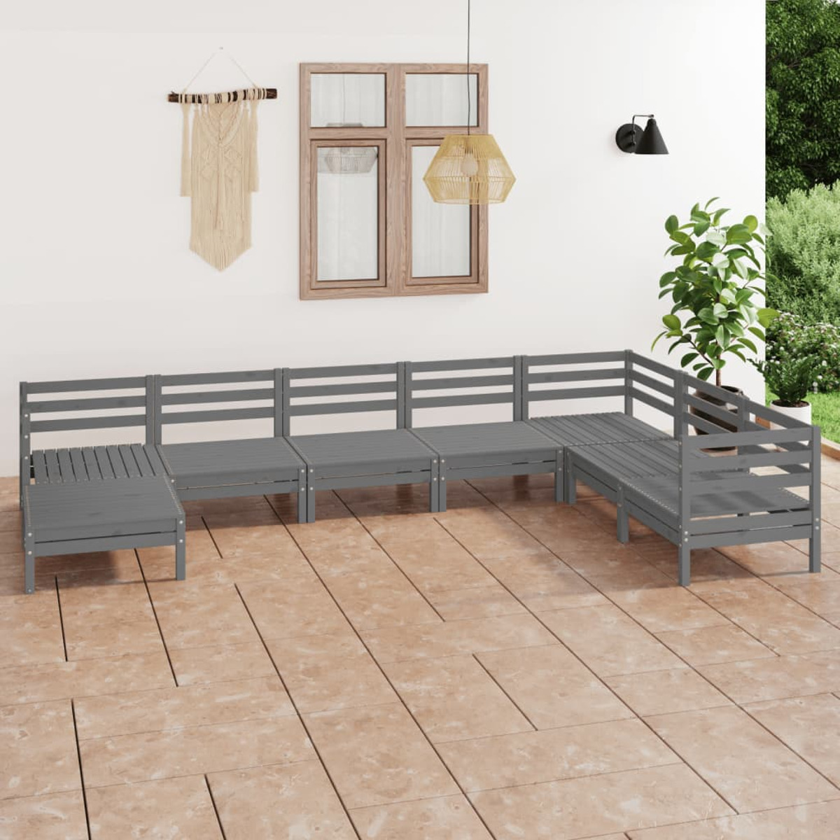 Grau Stuhlset, und Gartentisch- 3082986 VIDAXL