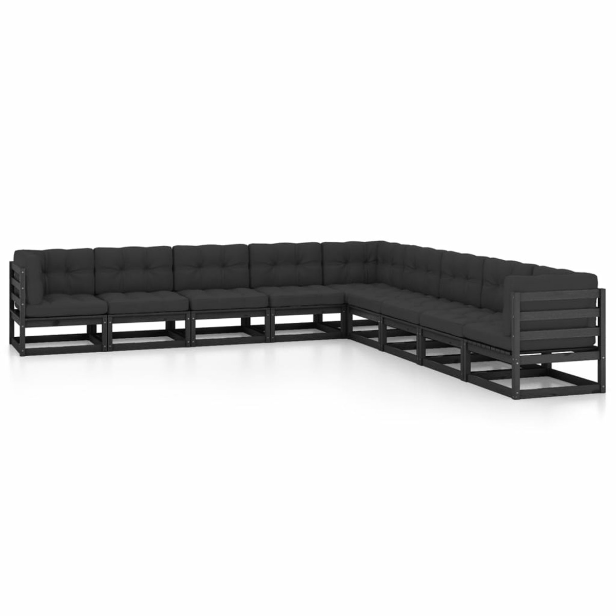 VIDAXL 3076898 Schwarz Stuhlset, und Gartentisch