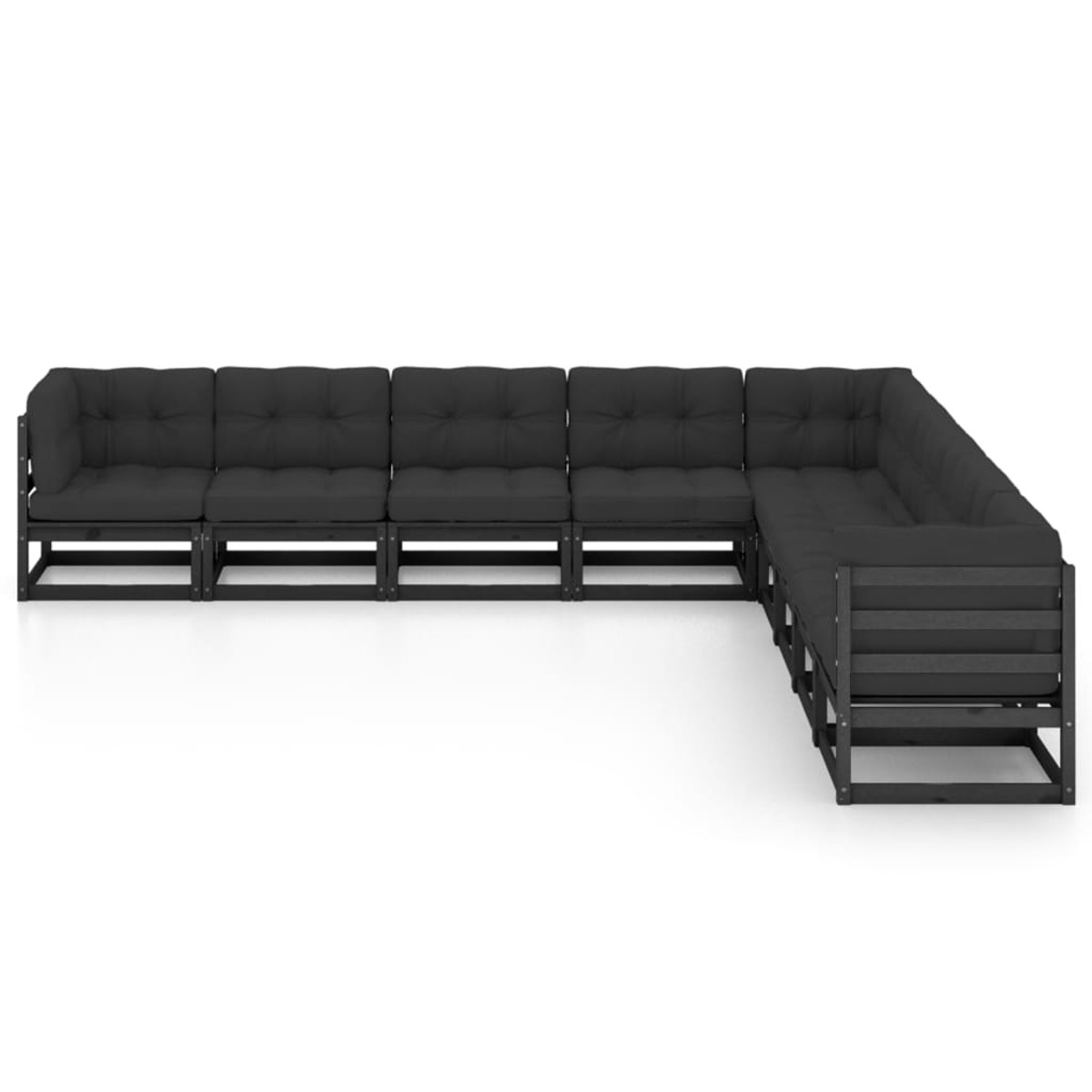 VIDAXL 3076898 Schwarz Stuhlset, und Gartentisch