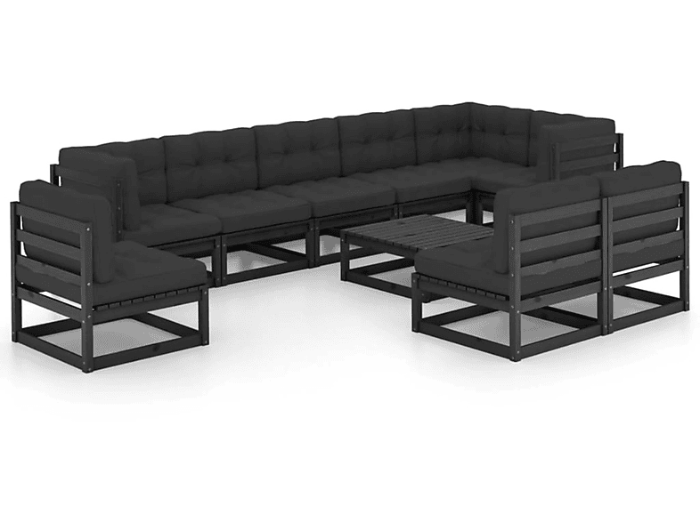 VIDAXL 3076693 Gartentisch- und Stuhlset, Schwarz