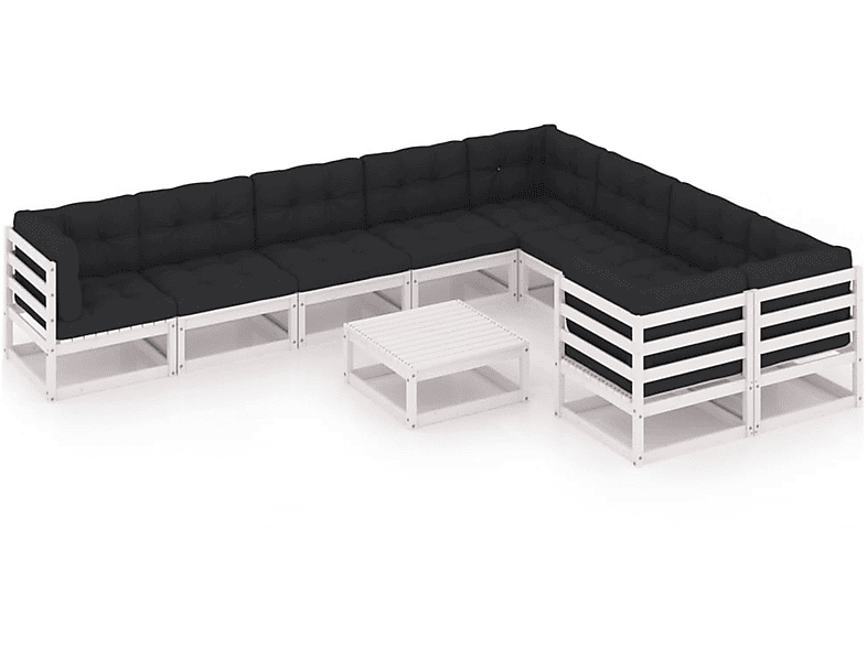 VIDAXL 3077040 Gartentisch- und Stuhlset, Weiß | Gartenmöbel Sets