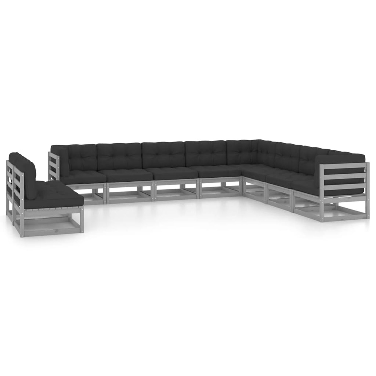 Grau Stuhlset, 3076916 Gartentisch- und VIDAXL